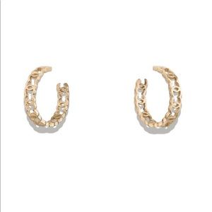 Chanel 21A Hoop Dangle Earrings Gold